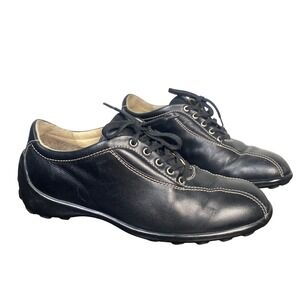 Tod's Driving Shoes Black Leather Lace Up Minimalist Preppy Old Money Womens 35